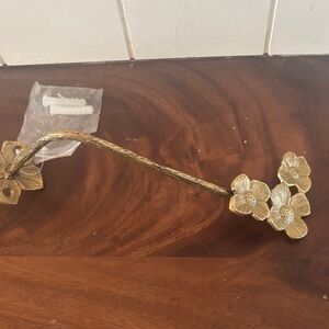 Anthropologie brass flower curtain tie back brass